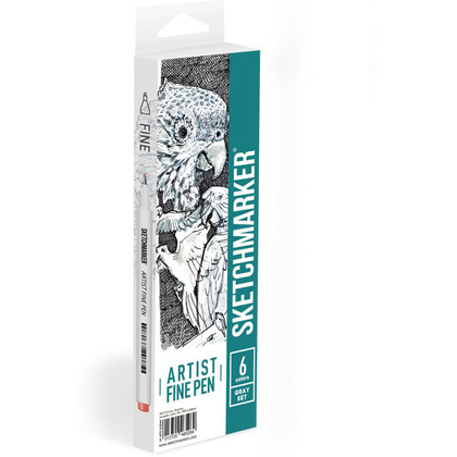 Ручки капиллярные "Sketchmarker. Grey", 6 шт.