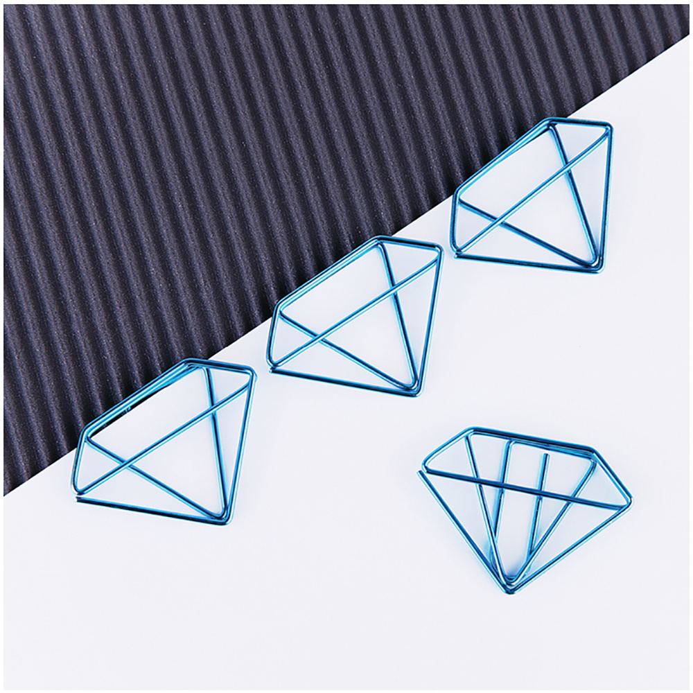 Скрепки Meshu "Diamonds", 25 мм, 6 шт., голубой - 4