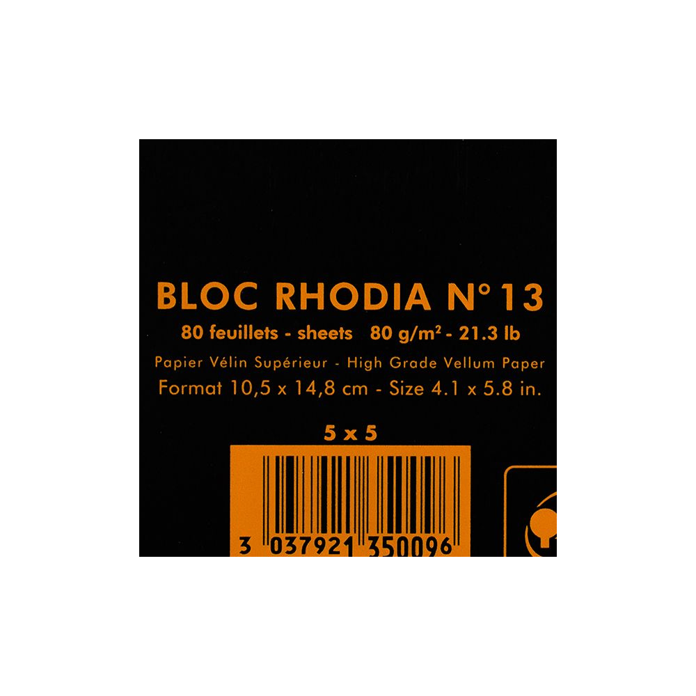 Блокнот "Rhodia", A6, 80 листов, клетка, черный - 2