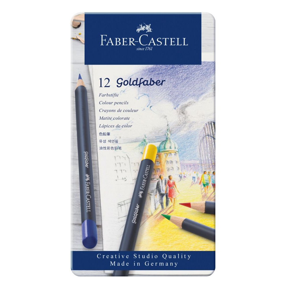 Карандаши цветные "Goldfaber", 12 шт., металлическая упаковка