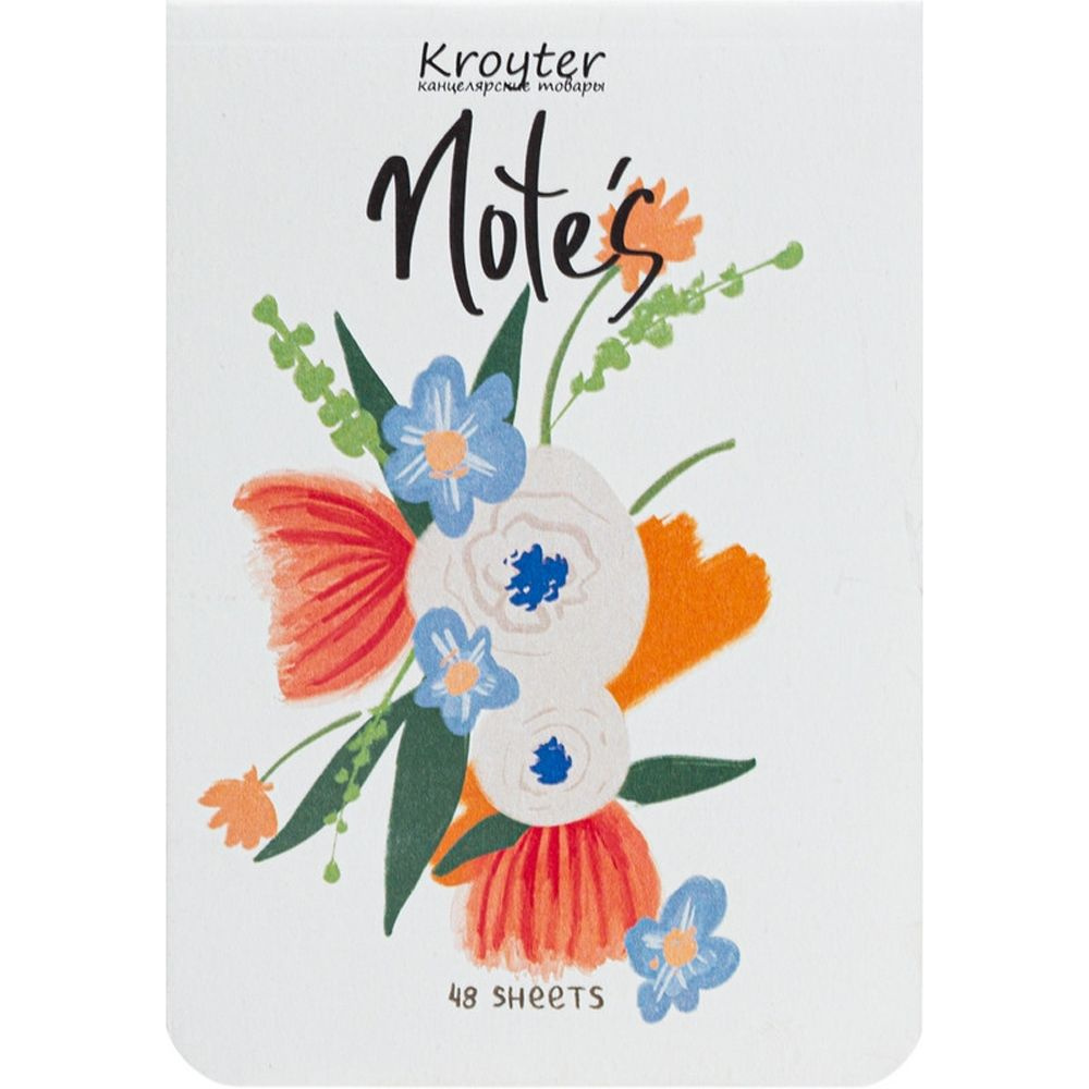 Блокнот "Flowers", А6, 48 листов, клетка, разноцветный