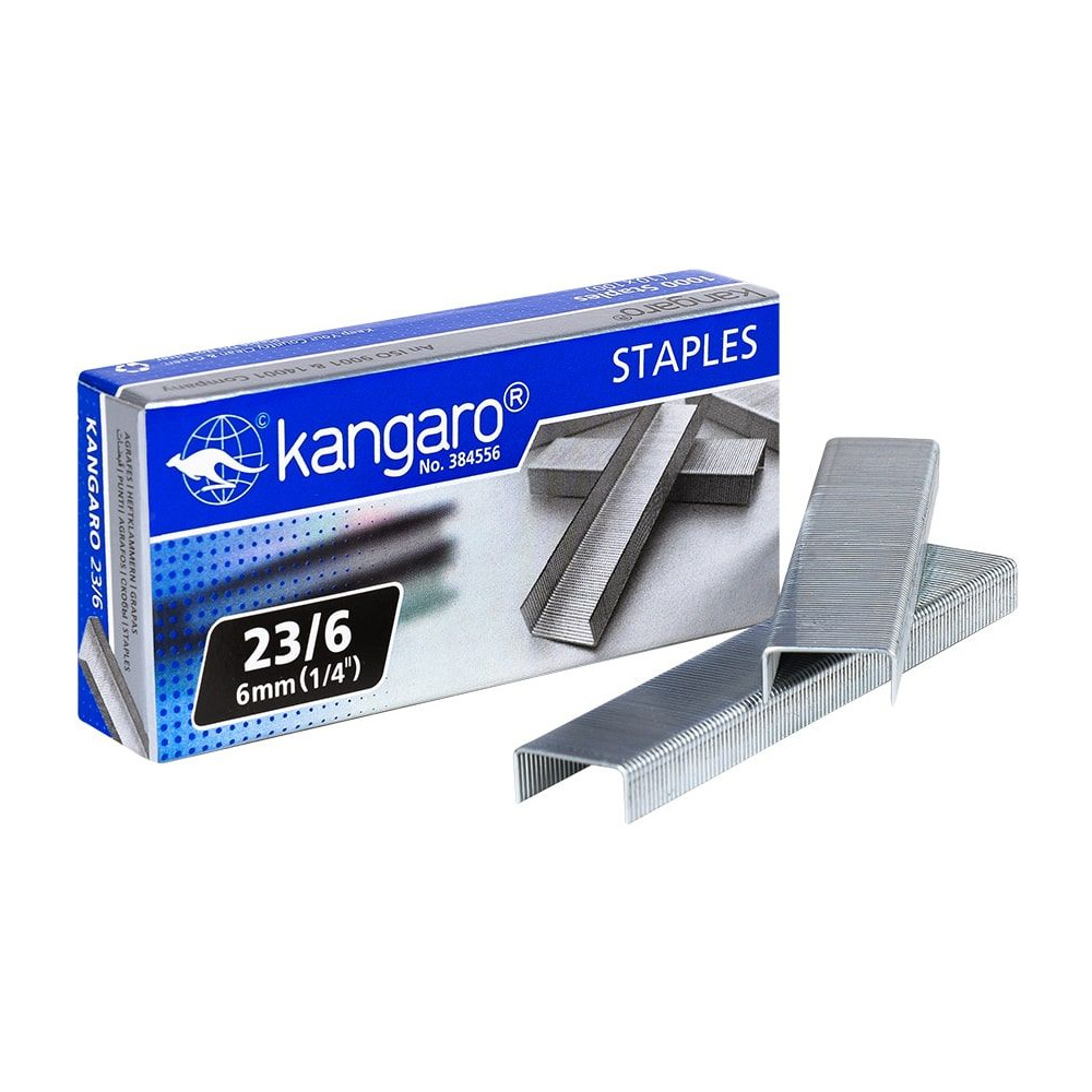 Скобы "Kangaro", 23/6, 1000 шт,  металлик
