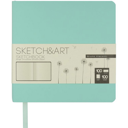 Скетчбук "Sketch&Art", 14.5x14.5 см, 100 г/м2, 100 листов, мятный