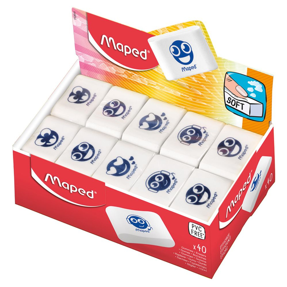 Ластик Maped "Essentiasl Soft", 1 шт, белый, синий - 2