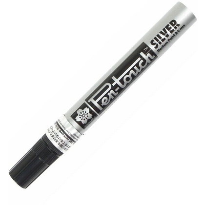 Маркер перманентный "Pen-Touch" M, серебро - 3