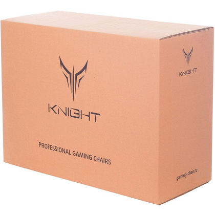 Кресло игровое Бюрократ "Knight Outrider", экокожа, металл, черный, оранжевый, ромбик - 13