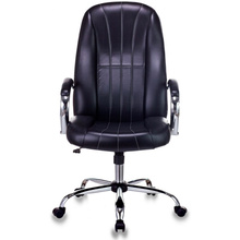 Кресло для руководителя Бюрократ T-898SL черный Leather Venge Black, эко.кожа, металл