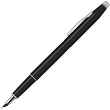 Ручка перьевая "Cross Classic Century Black Lacquer", M, черный, серебристый, патрон черный