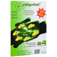 Самоклеящиеся этикетки универсальные "Rillprint", 105x35 мм, 100 листов, 16 шт, белый