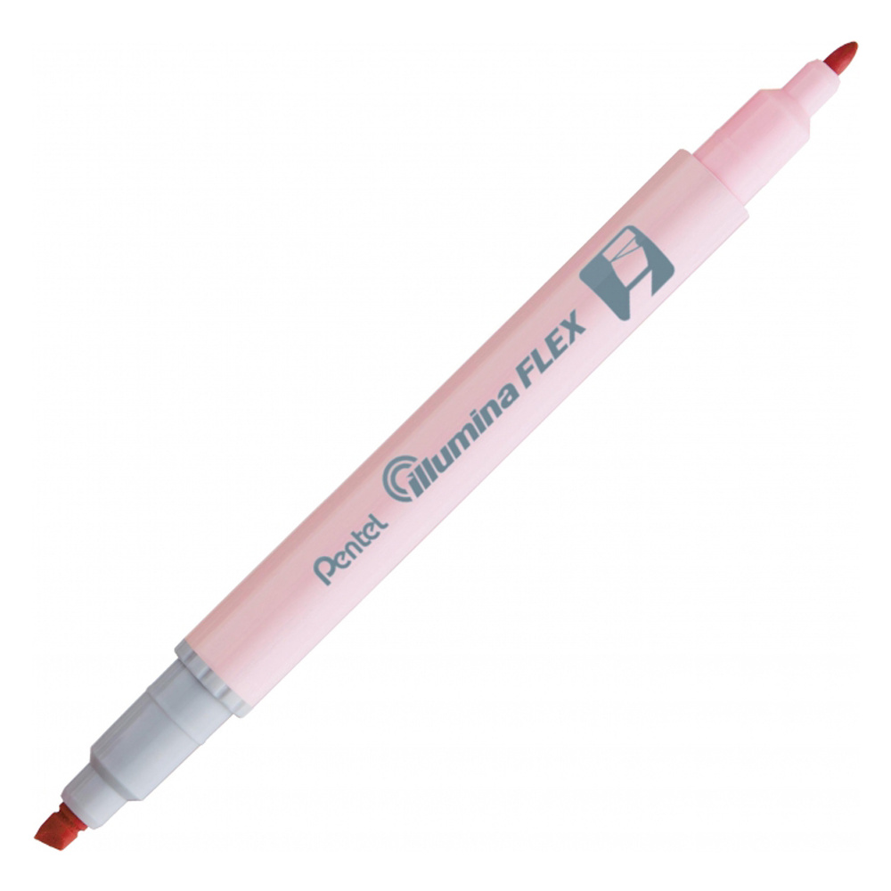 Маркер текстовый двусторонний «Pentel Illumina flex», пастельный, розовый