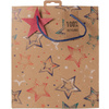 Пакет бумажный подарочный "Stars kraft", 26.5x14x33 см - 3