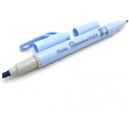 Маркер текстовый двусторонний «Pentel Illumina flex», пастельный, синий - 3