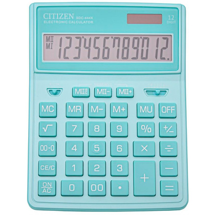 Калькулятор настольный CITIZEN "SDC-444 XRGNE", 12-разрядный, бирюзовый - 4