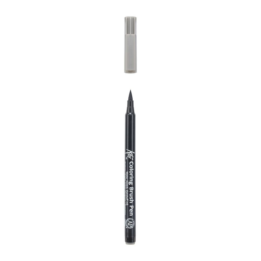 Маркер акварельный "Koi Color Brush", холодный темно-серый - 3
