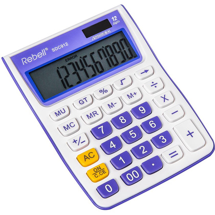 Калькулятор настольный Rebell "SDC-912VL/BL", 12-разрядный, фиолетовый