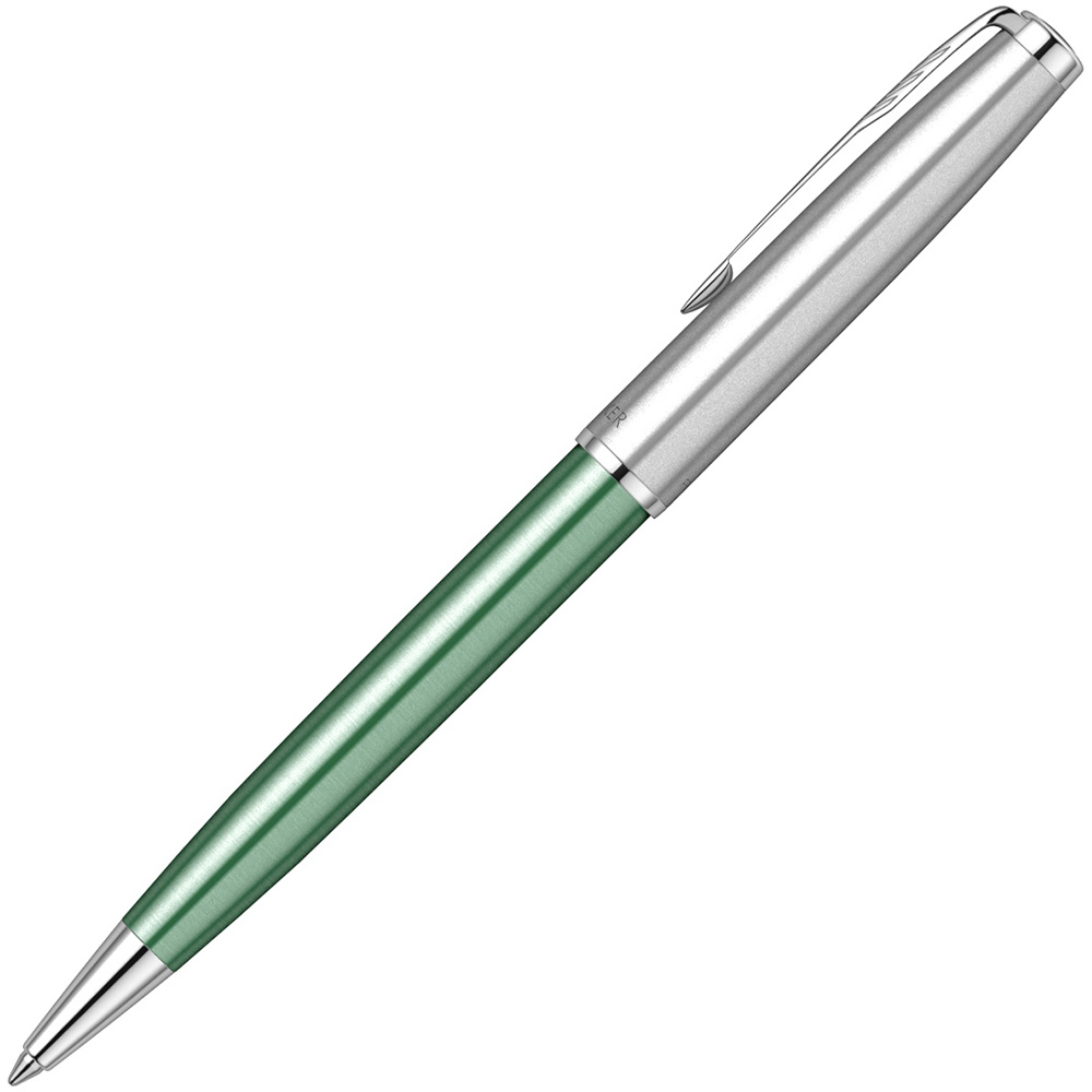 Ручка шариковая автоматическая Parker "Sonnet Essential SB K545", 0,7 мм, серебристый, зеленый, стерж. черный - 6