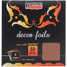 Трансферная поталь "Pentart metallic", 14x14 см, 5 листов, имитация бронзы