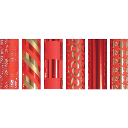 Бумага декоративная в рулоне "Premium. Red", 2x0.7 м, 80 г/м2, ассорти