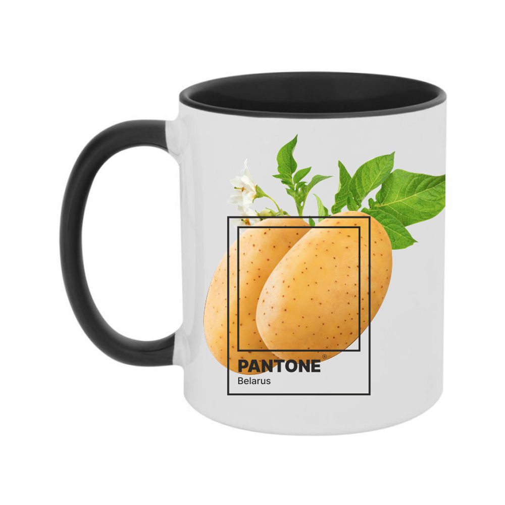 Кружка "Pantone. Belarus", керамика, 330 мл, белый, черный