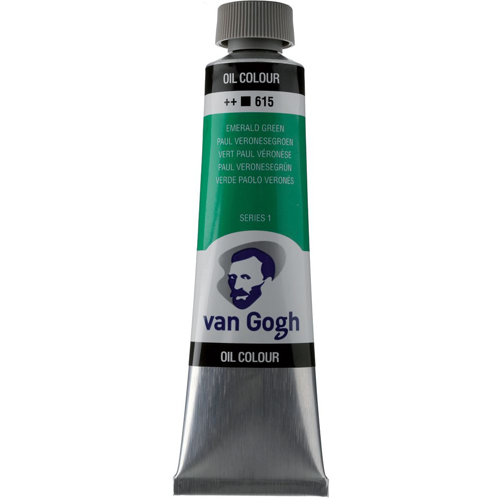 Краски масляные "Van Gogh", 615 зеленый изумрудный, 40 мл, туба