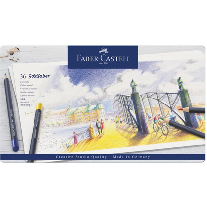 Карандаши цветные "Goldfaber", 36 шт., металлическая упаковка