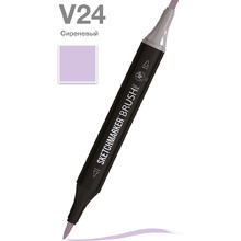 Маркер перманентный двусторонний "Sketchmarker Brush", V24 сиреневый