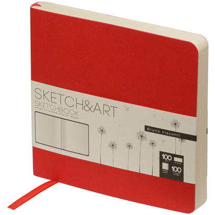 Скетчбук "Sketch&Art", 14.5x14.5 см, 100 г/м2, 100 листов, красный - 2