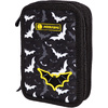 Пенал "Night bats1" с наполнением, 3 отделения, черный - 5