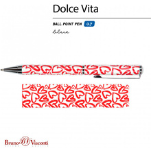 Ручка шариковая автоматическая "Dolce Vita. Сердечки. Красные", 0.7 мм, белый, красный, стерж. синий