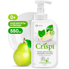 Средство для мытья посуды "CrispiI" пенка с соком груши и экстрактом базилика, 550 мл, экологичное