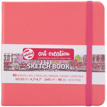 Скетчбук "ArtCreation", 12x12 см, 140 г/м2, 80 листов, коралловый