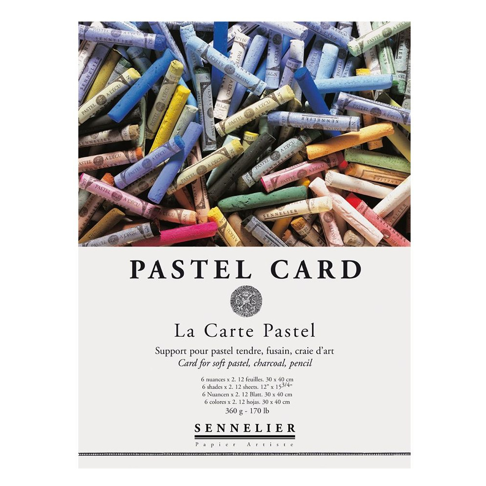Блок бумаги для пастели "Pastel Card", 30x40 см, 360 г/м2, 12 листов, 6 оттенков