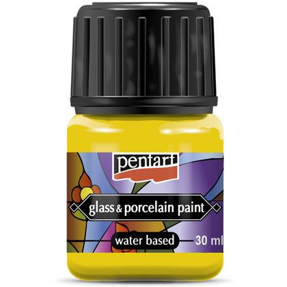 Краски для стекла и керамики "Pentart Glass&Porcelain", 30 мл, желтый