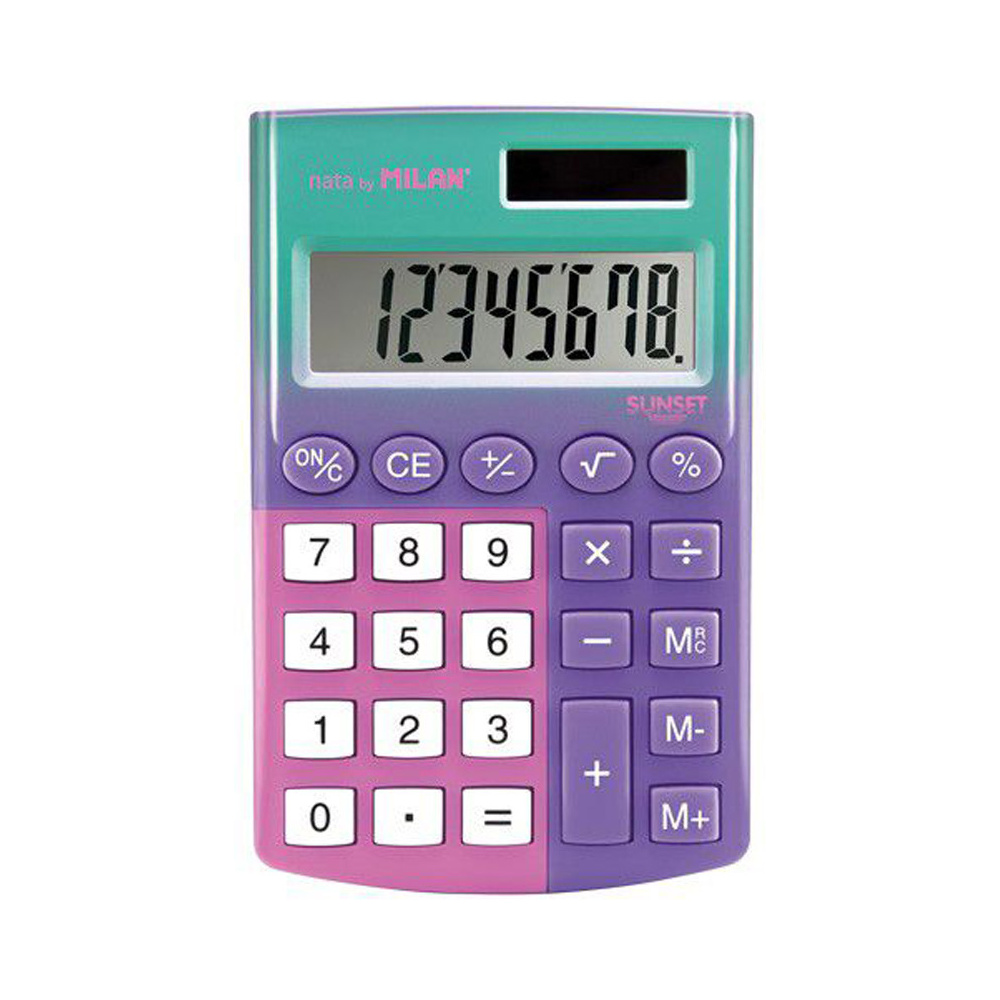 Калькулятор "8-digit Sunset Pocket", сиреневый, розовый