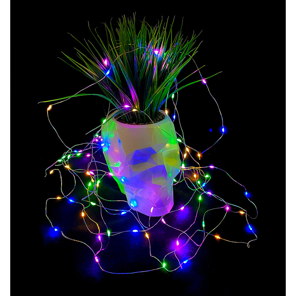 Гирлянда LED "Нить" с насадками "Роса", 10 м, разноцветный