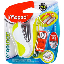 Скобосшиватель Maped "Ergologic", № 24/6, 26/6, 15 листов, ассорти