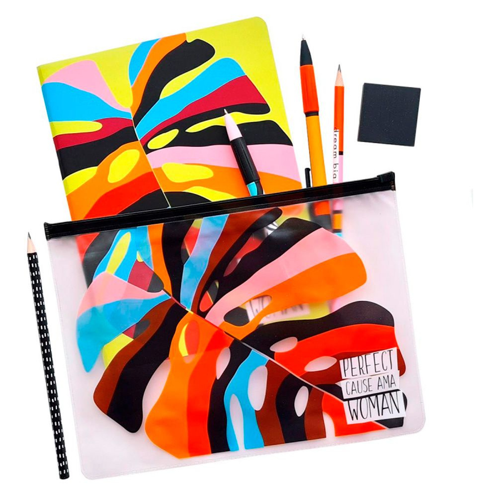 Папка для тетрадей "Abstract", 185х250 мм, на молнии, пластик, разноцветный - 2