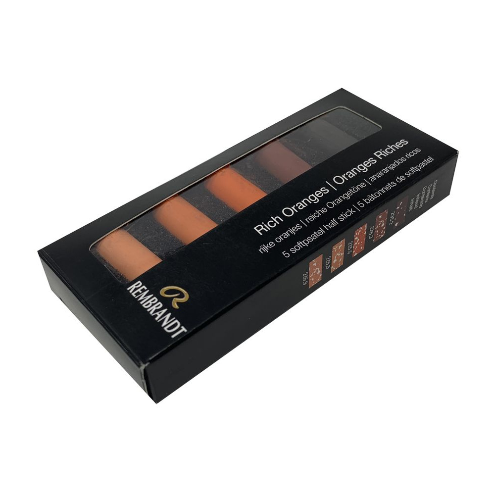 Набор мягкой пастели "Rembrandt Half Pastel", 5 цветов, насыщенные оранжевые - 3
