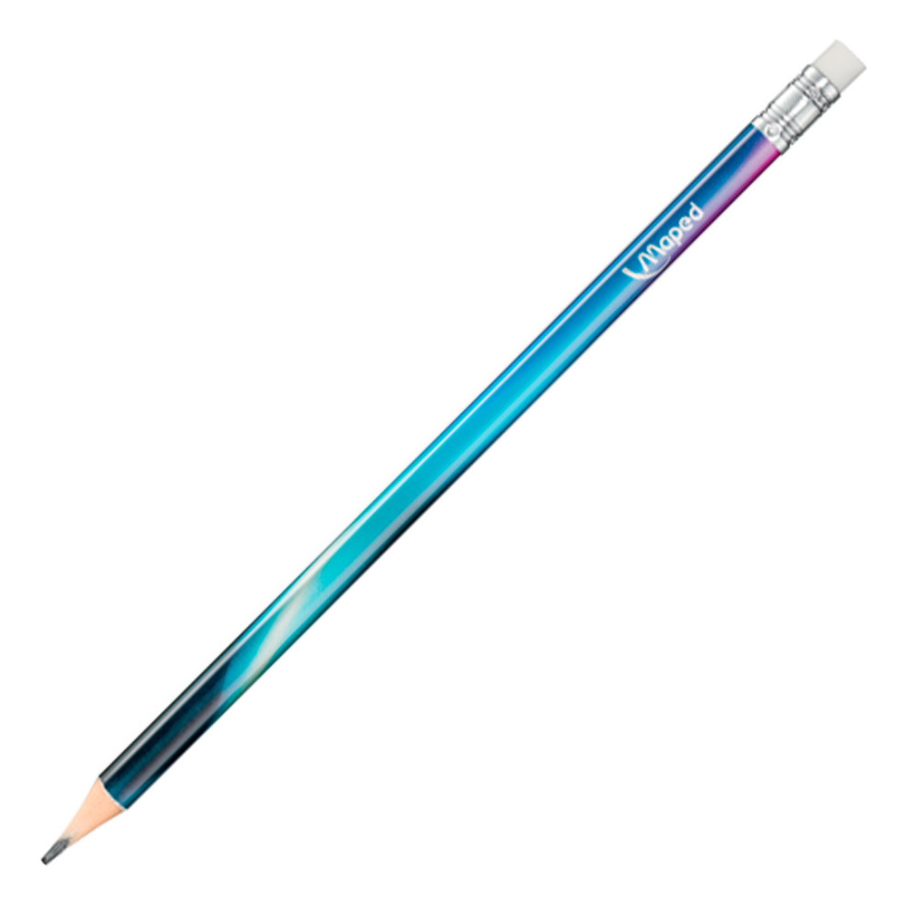 Карандаш простой Maped "Black Peps Nightfall", HB, с ластиком, ассорти - 2