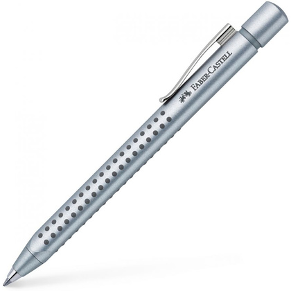 Ручка шариковая автоматическая "Faber-Castell Grip 2011", 0.7 мм, серебристый, стерж. синий