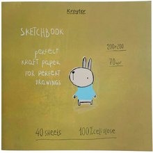 Альбом для эскизов "Проф", 200x200 мм, 40 листов, склейка, ассорти
