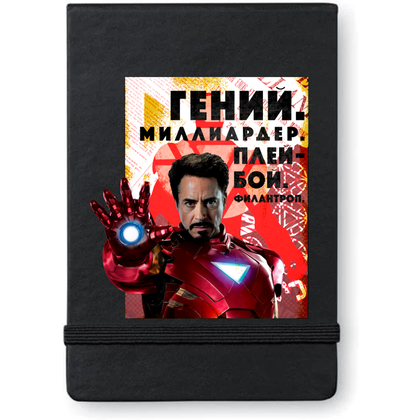 Блокнот "Гений. Плейбой. Филантроп", А5, 100 листов, клетка, черный