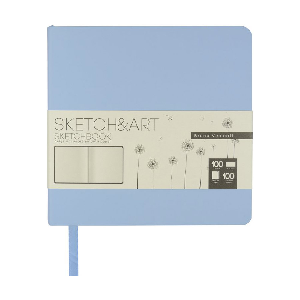 Скетчбук "Sketch&Art", 14.5x14.5 см, 100 г/м2, 100 листов, голубой