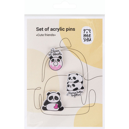 Значок "Cute friends", 3 шт/упак, ассорти - 5
