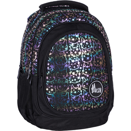 Рюкзак молодежный "Hash neon kitty", чёрный