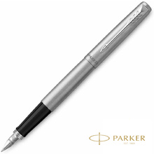 Ручка перьевая "Parker Jotter Stainless Steel", F, серебристый, патрон синий