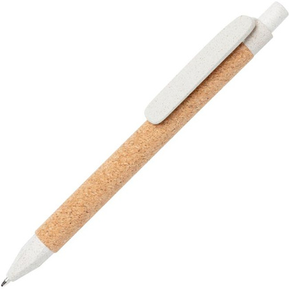 Ручка шариковая автоматическая "Write", 1.0 мм, коричневый, белый, стерж. синий