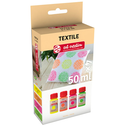 Набор красок декоративных "TEXTILE", неоновые цвета, 50 мл, 4 шт.