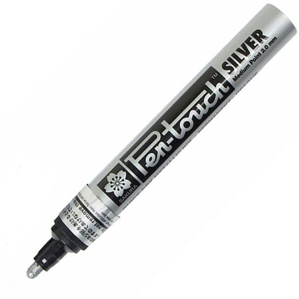 Маркер перманентный "Pen-Touch" M, серебро
