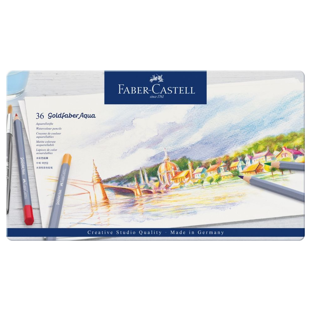 Карандаши цветные акварельные "Goldfaber Aqua", 24 цвета, металлическая упаковка - 3
